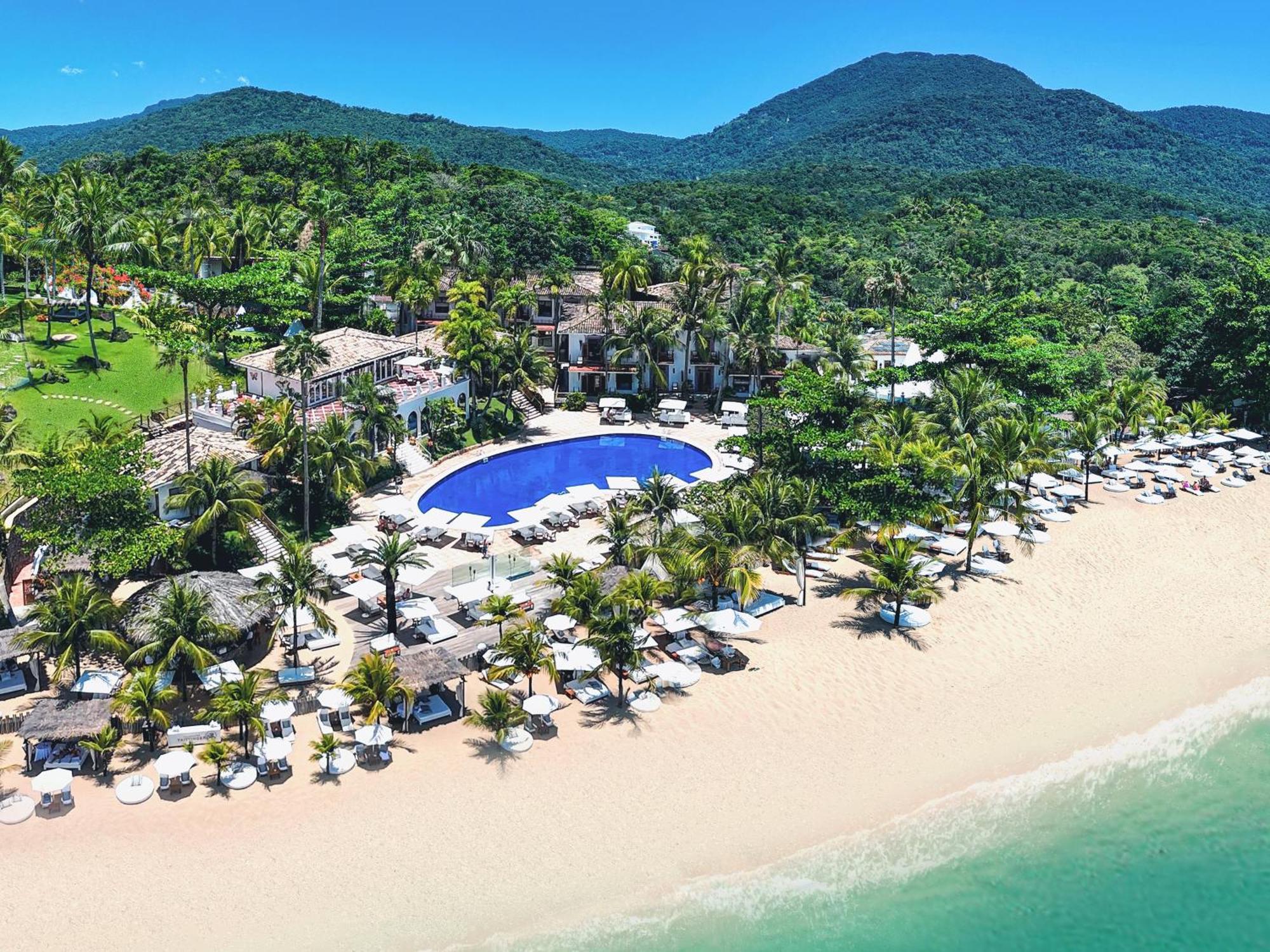 Dpny Beach Hotel & Spa Ilhabela Exteriör bild Aerial view of the resort